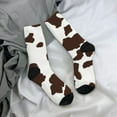 thumbnail image 5 of Rateoe Brown Cow for Women Casual Calf Socks - Cute Crew Socks - Thin Soft Above Ankle Socks Size 5-11, 5 of 6