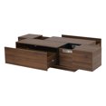 thumbnail image 5 of Walnut Rectangular Coffee Table With Sliding Top, 2 Hidden Storages, Drawers, Modern & Top Table, Drawers And Walnut, Purity, 5 of 6