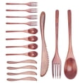 thumbnail image 3 of Juego de Cubiertos Cuchillo Tenedor Cuchara Madera 15 Piezas, Utensilios Cena Madera, Vajilla Cocina, 3 of 5