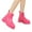Hot Pink, variant on Women's Waterproof Plush Bootie Detachable with Cotton Inside Rain Boots Outdoor Rubber Water Shoes