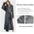 thumbnail image 6 of Oksun long robes for women Full Length Fleece Plush Bathrobe with Waist Belt Gray XL, 6 of 7