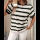 thumbnail image 4 of Camisetas de Corta con Bloques de Color A Rayas Negras L, 4 of 7
