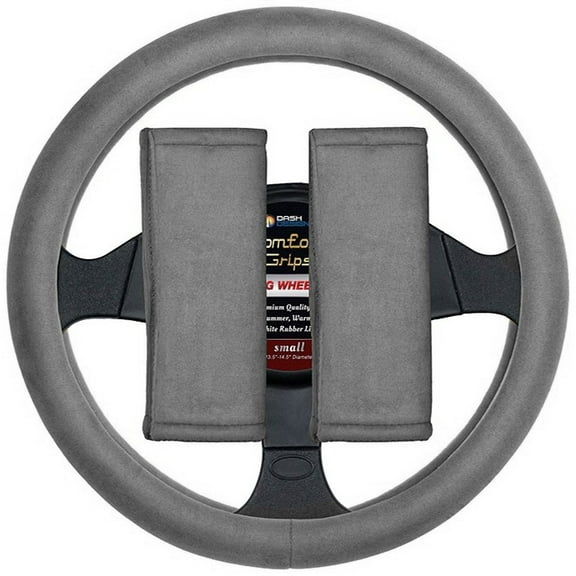 Comfort Grips - Steering Wheel Cover / Seat Belt Cushions Combo Pack Large (15.5 - 16.4) Tan