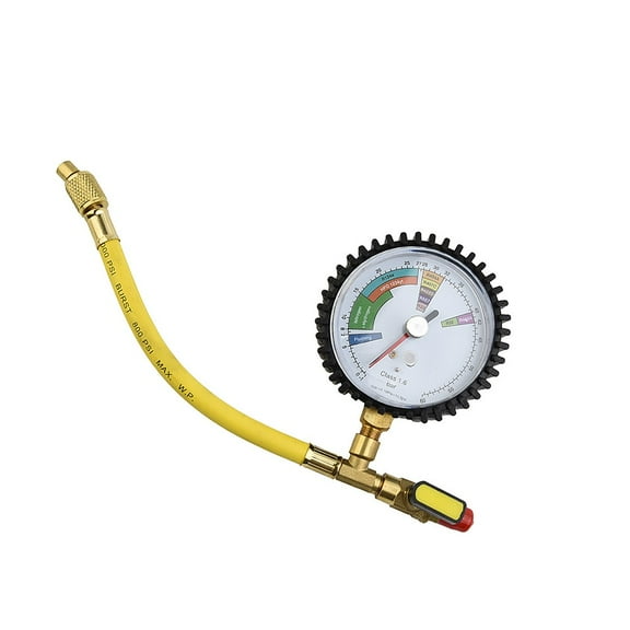 Pressure Gauge -1~60bar Nitrogen Pressure Tester for R134a, R22, R407C, R410A HVAC Systems Cold Test Table Tool Accessories