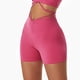 thumbnail image 3 of Pantalones cortos de yoga Estilo Europa y América Cintura alta Levantamiento de cadera Fitness Leggings cortos para correr Rosa L, 3 of 6