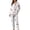 White, variant on Youpwaven Women’s 2 Piece Pajama Set Long Sleeve Bows Print Pjs Sleepwear Button Up Lapel Shirt & Pants Sleep Set Loungewear with Pocket, Black, Size L