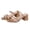Khaki, variant on Women's High Heeled Sandal Two Strap Square Toe Slip on Comfortable Heeled Sandal or Party Homecoming Daily White