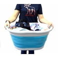thumbnail image 5 of SAMMART 36L (9.5 gallon) Collapsible Plastic Laundry Basket - Oval Tub/Basket - Foldable Storage Container/Organizer - Portable Washing Tub - Space Saving Laundry Hamper, (Oval, Gr, 5 of 7