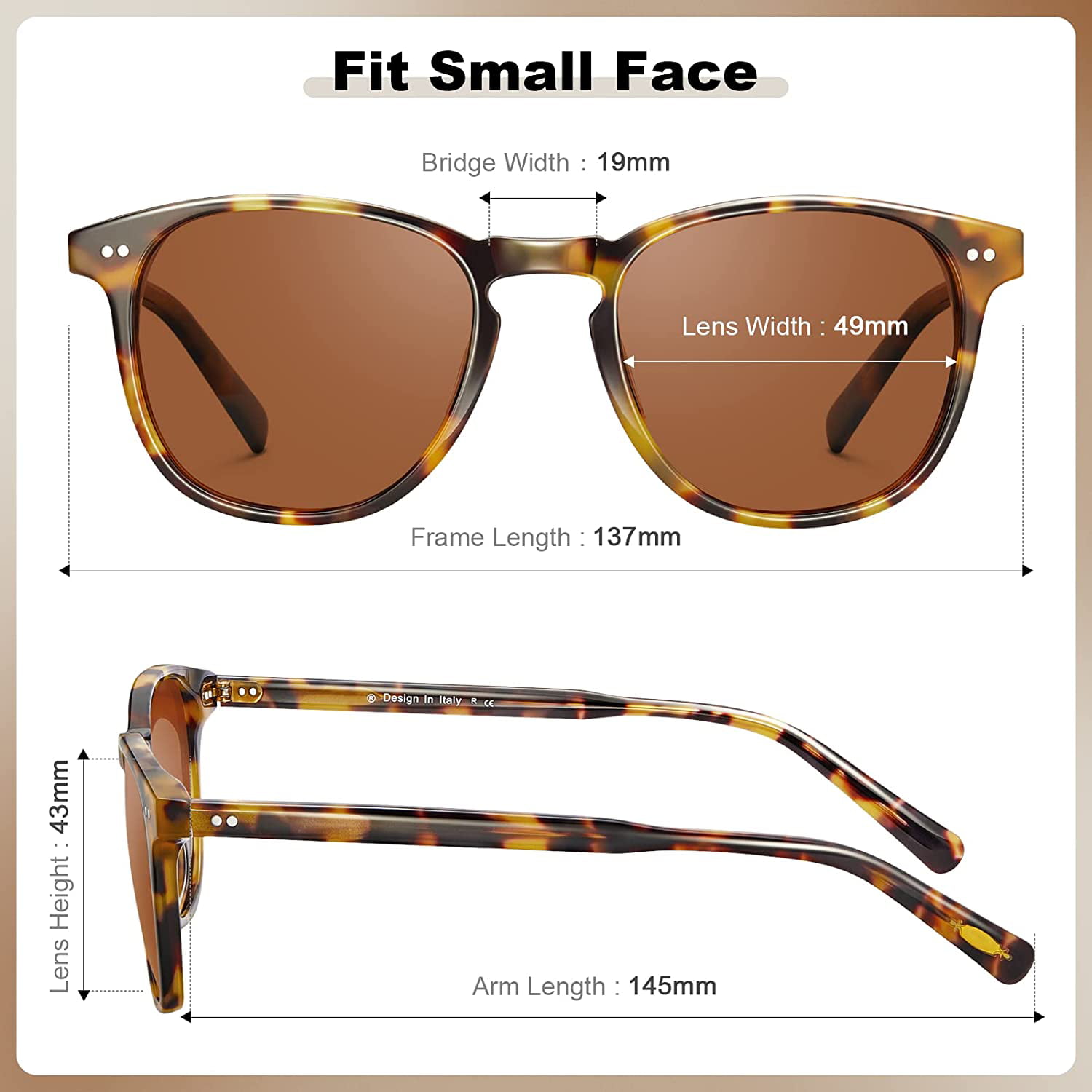 CARFIA Small Acetate Polarized Sunglasses for Women UV Protection, Retro  Double Bridge Eyewear Metal Brow Round Sunnies at  Women's Clothing  store