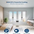 thumbnail image 4 of JoanKaren 3-in-1 8000 BTU Portable Air Conditioner Up to 350 Sq. Ft. Quiet AC Unit with Cooling,Dehumidifier & Fan,Energy-Saving,24-Hr Timer, 4 of 8