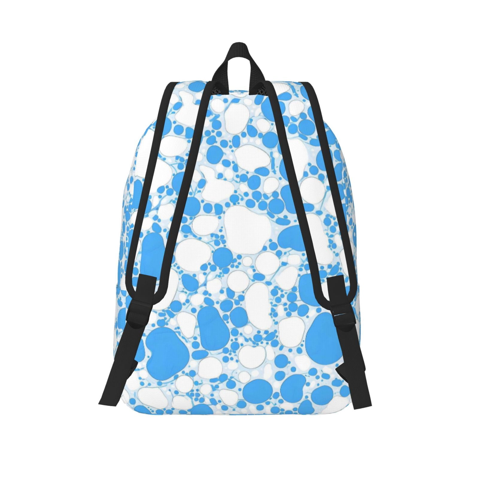 Casual Canvas Backpack Without Interlayer Large Capacity Stick Bag Design For Outdoor Shopping Office Outdoor Sports Milk Cow Skin Print Style Powderblue_4 Small