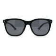 thumbnail image 2 of Polarized Fancy Gentlemans Horn Rim Sleek Plastic Rectangle Sunglasses Matte Black - Black, 2 of 4