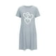 thumbnail image 4 of Camisón corto de talla grande para mujer, camisón de manga corta con estampado de pecho a la moda, camisón para mujer, 4 of 5