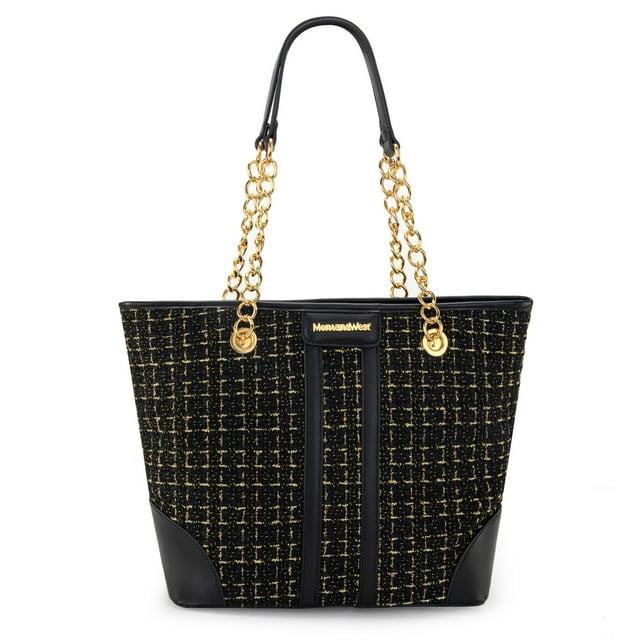 Bolso Montana West Tote con correa de cadena, 28 x 28 x 11 cm