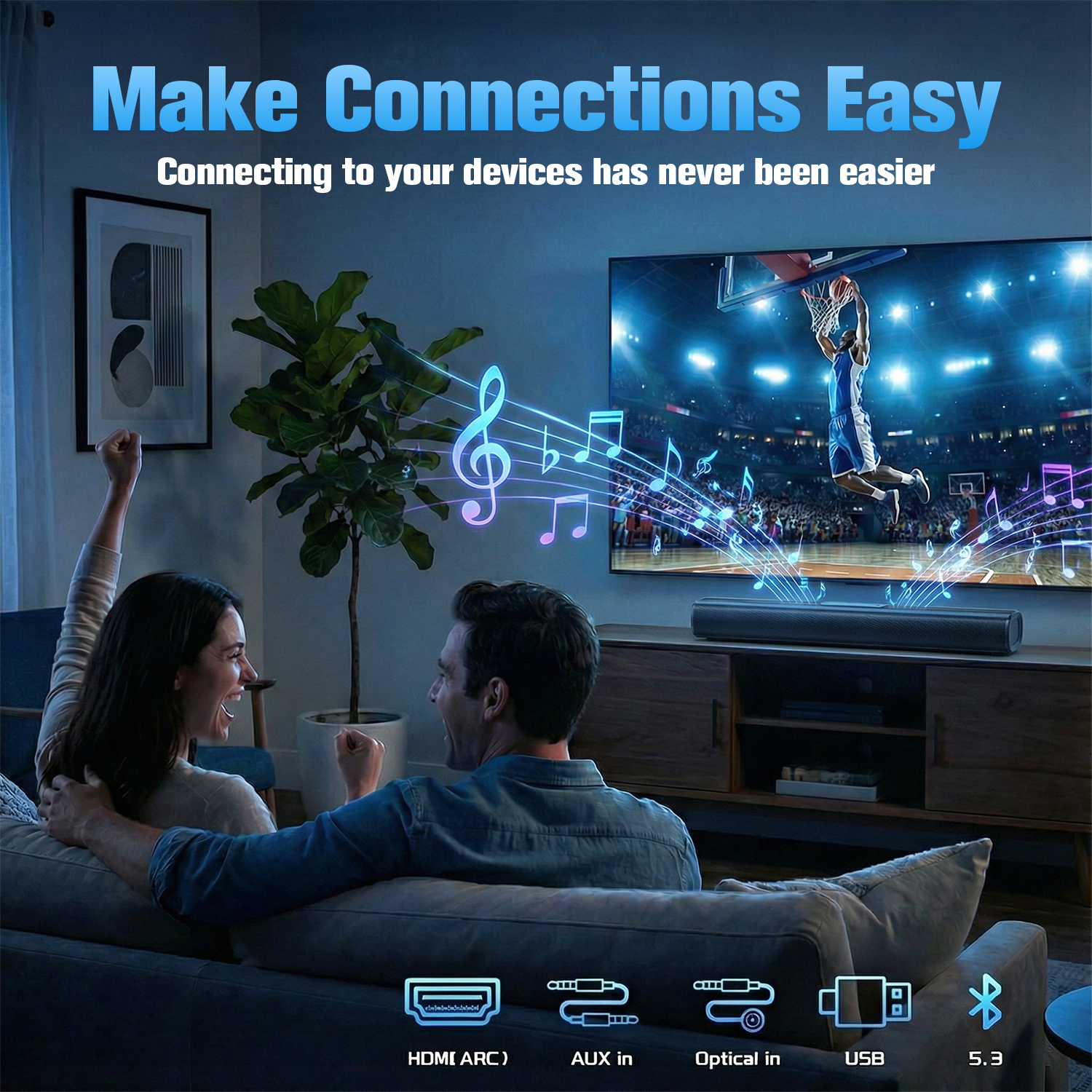 ETEPEHI 16-Inch Soundbar, 360° Surround Sound photo 5