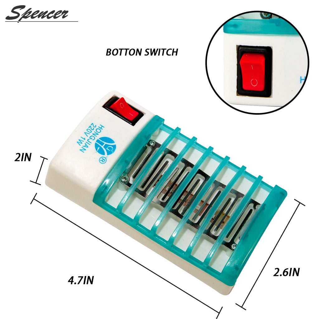 Spencer 6 Pack Electric Mosquito Killer Lamp Indoor Insect Killer Fly Bug Insect Trap Zapper with Light Sensor for Cockroach, Ants, Spiders Pest Control (Green)