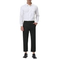 thumbnail image 2 of INSPIRE CHIC Men's Cropped Dress Business Pants Straight Fit Flat Front Suit Trousers 28 Black, 2 of 7