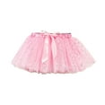 thumbnail image 4 of Odeerbi Girls Skirts Tutu Skirt Toddler Cute Party Dance Outfit Splice Rainbow Net Yarn Sequins Tulle Skirt Bow Hairpin Suit Pink, 4 of 4