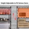 thumbnail image 3 of GDF Studio 55" Heavy Duty Wire Adjustable Shelves with Wheels, 4-Tier Garage Storage Unit, Rolling Industrial, Black, 3 of 10