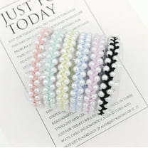 6Pack Pony Pearl Hair Ties - Ponytail Holders - No Damage Hair Accessories for Women