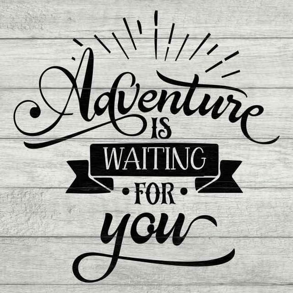 Adventure is Waiting Rustic Looking Camping Outdoors Wood Sign Wall Décor 8 x 8 Wood Sign B3-08080062052