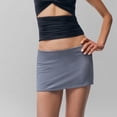 thumbnail image 5 of Jaimenalin Women'S Casual Low-Rise Solid Bodycon Mini Skirt Streetwear Gray L, 5 of 7