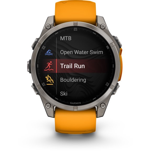 Garmin, monitor deportivo, fenix 8, 47mm, AMOLED, Sapphire Orange