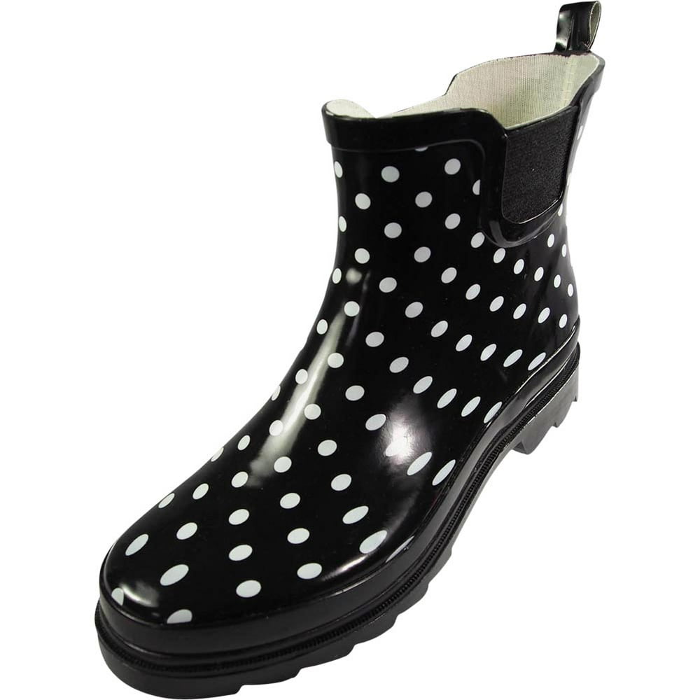 NORTY - Norty Women Low Ankle High Rain Boots Rubber Snow Rainboot Shoe Bootie Runs 1/2 Size 