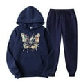 thumbnail image 1 of Pantalons pour Femmes Décontractés Mode Imprimé Sportswear Ensemble à Capuche Manches Longues, 1 of 3