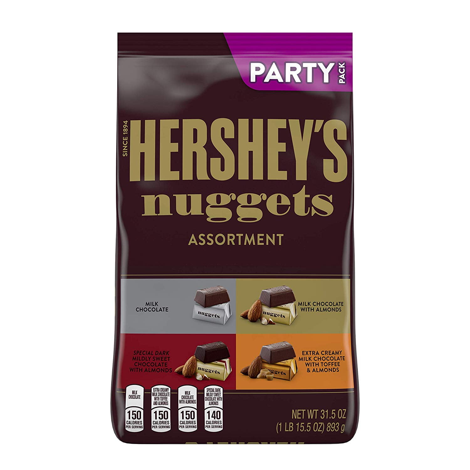 HERSHEYS Nuggets Valentines Candy Assorted Chocolates, bulk candy, party bag, 1 Pound bag