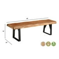 thumbnail image 2 of Pemberly Row Mid-Century 68" Live Edge Solid Wood Dining Bench in Brown, 2 of 6