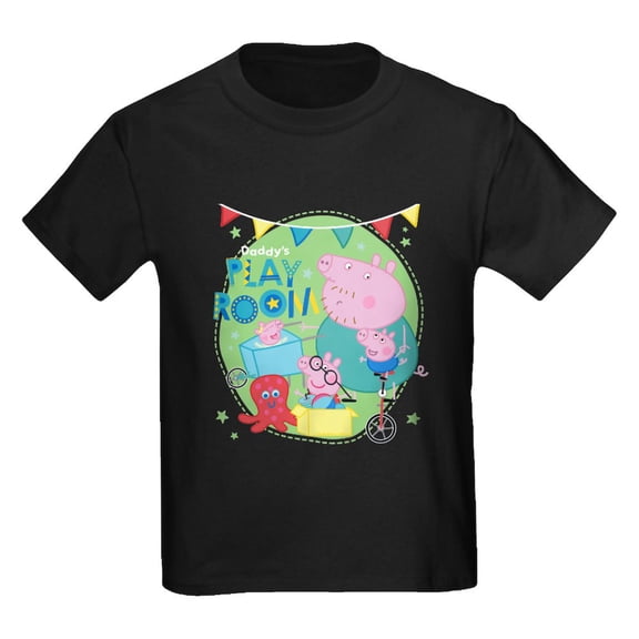 CafePress - Peppa Pig: Daddy's Play Room Kids T Shirt - Dark T-Shirt Kids XS-XL