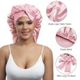 thumbnail image 3 of AWAYTR Long Satin Bonnet for Women - Double Layer Elastic Silk Bonnet Hair Sleeping Cap with Tie Band, 3 of 7