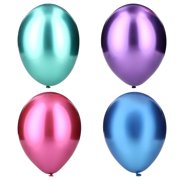 12 Multicolor Metallic Latex Balloons with Chrome Effect, 5 Pieces, by Way To Celebrate