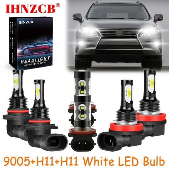 IHNZCB for Lexus Rx350 2010-2015 White Led Headlights Bulb High Low Beam Fog Light,9005 H11 H11,HKB,Y04