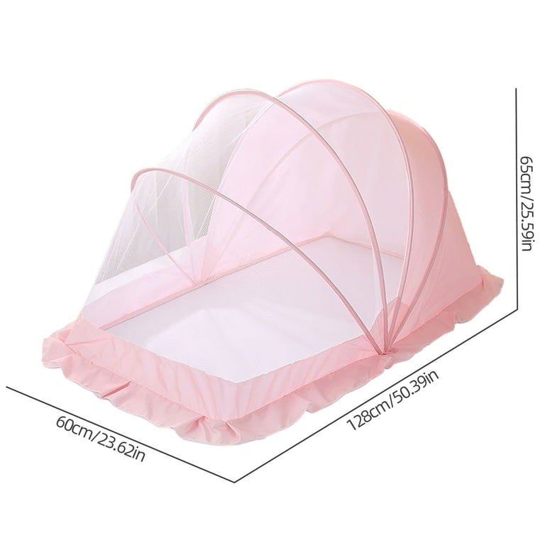 Doolland Baby Mosquito Net, Foldable One-Piece Design Cloth Tent Cover,Highly Resilient FramesEasy to Carryfor Cribs, Carpets, Crawling Mats, Infant