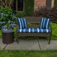 thumbnail image 5 of Casual Cushion Stripe Sunbrella® Fabric 1-Piece Outdoor Throw Pillow, 15"W x 15"L, Milano Cobalt, 5 of 5