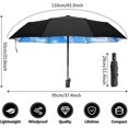 thumbnail image 3 of Folding Travel Umbrella Windproof Strong - 8 Ribs Uv Protection Umbrella Black, 3 of 5