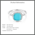thumbnail image 7 of Gem Stone King 2.25 Ct Cushion Green Turquoise White Diamond 10K White Gold Ring, 7 of 7
