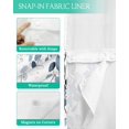thumbnail image 3 of Anzona No Hook Shower Curtains, Blue Eucalyptus Leaves Extra Long Bathtub Curtains with Snap in Liner, Summer Botanical Watercolor Waterproof Washable Fabric Bathroom Shower Curtain Sets, 72" x 96", 3 of 4