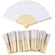 thumbnail image 1 of 10 Pack Handmade Paper Folding Fans Bamboo Hand Held Fan For Gift Party Favors, 1 of 3