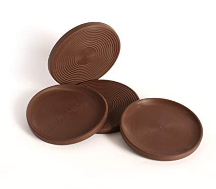 1-1/4 Inch Set of 8 Grippers Chocolate Brown Slipstick CB325 Non Slip Furniture Feet Floor Protectors with Rubber Grip Round 32mm 