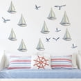 thumbnail image 1 of Adhesivos de pared con dibujos animados de gaviotas, velero, PVC, 105 x 60 cm, 3 hojas, 1 of 4