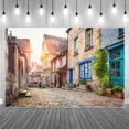 thumbnail image 3 of Rural Town Spring Village Country Photography Backdrop Gard Flower Grass Corridor Street Home Photo Background, 3 of 8