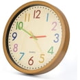 thumbnail image 1 of Reloj de pared para niños, reloj de pared para niños de 12 pulgadas/30 cm con movimiento silencioso y números coloridos, sin tic-tac ER, 1 of 4