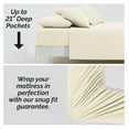 thumbnail image 2 of 7-Piece Split King Sheets Sets for Adjustable Bed, 21-Inch Extra Deep Pocket King Sheets, Deep Pocket Fitted Sheet, Oversized Flat Sheet, Cream Pillow Cases 4 Pack, Cream, 2 of 9