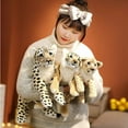 thumbnail image 2 of Animaux en Peluche Doux et Réalistes Tigre Allongé Jouets en Peluche Simulation Catamount Petit Lion Léopard Poupée Mignonne Cadeaux pour Enfants, 2 of 5