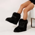 thumbnail image 3 of Stylish Winter Boots for Women, Faux Fur Mid-Calf Snow Booties, 3 of 5