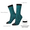 thumbnail image 4 of Rateoe teal sparkling for Women Casual Calf Socks - Cute Crew Socks - Thin Soft Above Ankle Socks Size 5-11, 4 of 6