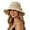 Beige, variant on Wide Brim Straw Beach Hat for Women, Crochet with Bow Accent, Foldable UV Protection Sun Hat, 1 Piece, One Size